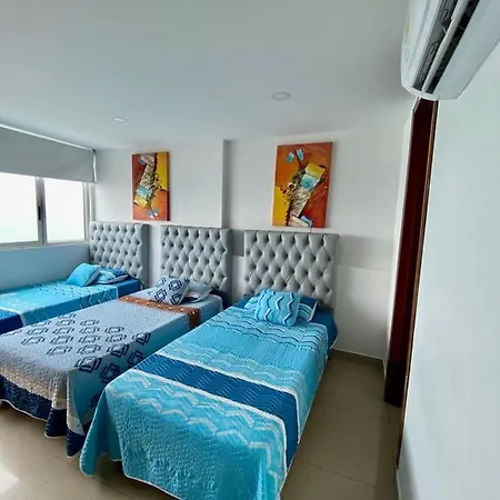 Apartamento 2p1-al2 Apartamento De 2 Alcobas Frente Al Mar Con Aire Acondicionado Y Wifi Cartagena